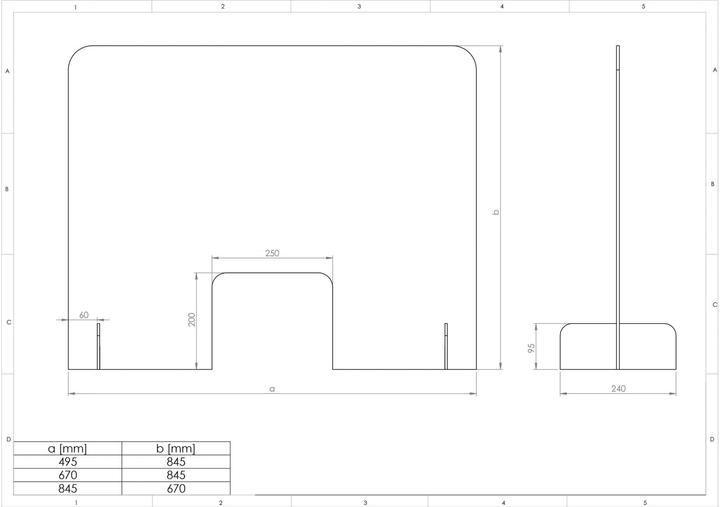 Image du produit Franken Présentoir de comptoir avec passe-plat acrylique (85 x 70 cm)