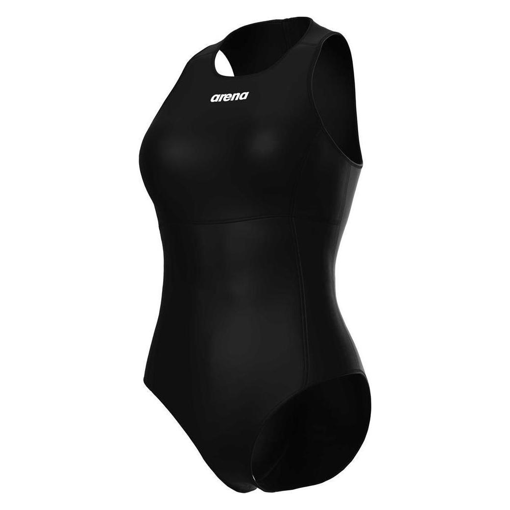 Arena, Damen, Badeanzüge, W Team Swimsuit Waterpolo Solid, Schwarz, (42)