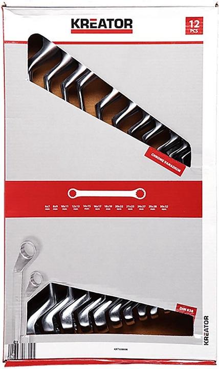 Immagine prodotto Kreator Set di chiavi 6-32 mm a doppio anello - 12 pezzi. (32 mm, 19 mm, 6 mm, 12 mm, 24 mm, 14 mm, 22 mm, 16 mm, 23 mm, 10 mm, 21 mm, 18 mm, 27 mm, 7 mm, 31 mm, 17 mm, 11 mm, 15 mm, 26 mm, 30 mm, 8 mm, 28 mm, 9 mm, 29 mm, 13 mm, 20 mm, 25 mm)