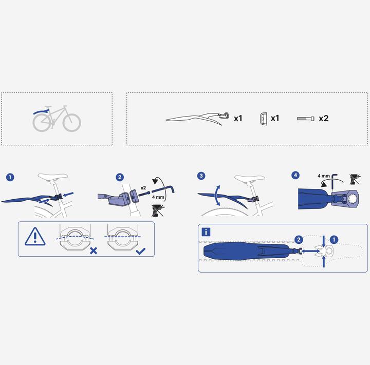 Actual product image Rockrider Rear mudguard Velo rigid (Rear mudguard)