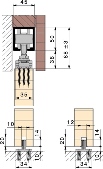 Produktbild HAWA Schiebetürbeschläge -Junior 120/A