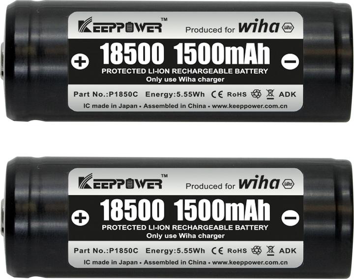 Productafbeelding Wiha Vervangende batterijen 18500 Li-Ion 2 stuks in doos (41914)
