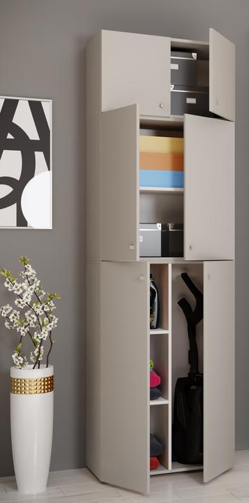 Actual product image VCM Holz Besen Putzschrank Lona mit Drehtüren Aufsatz (70 x 39 x 223 cm)