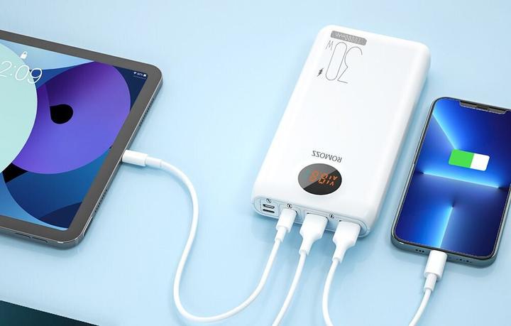 Actual product image Romoss SW20S Pro Powerbank 20000mAh, 30W (white) (20000 mAh, 30 W, 74 Wh)