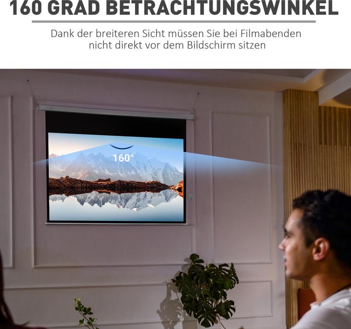 Image du produit Homcom Beamer-Leinwand Kunststoff, Metall Weiss (100", 16:9)