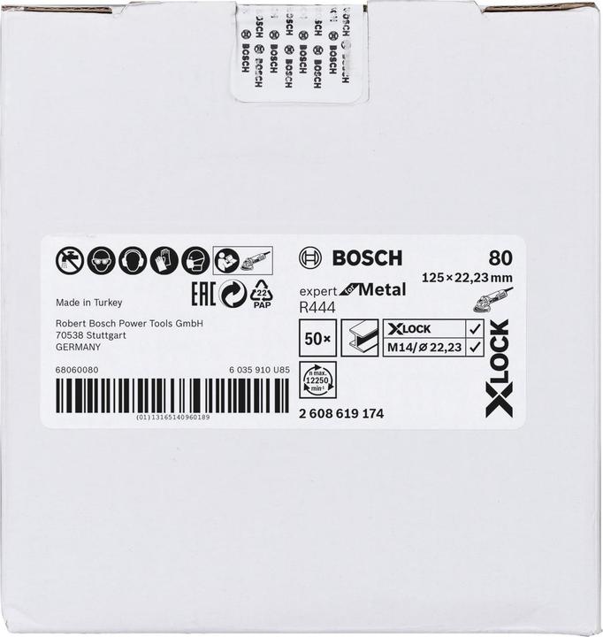 Produktbild Bosch Professional Zubehör X-LOCK Fiberschleifscheibe, Ø125 mm, K 80, R444, Expert for Metal, 1 Stück (80)