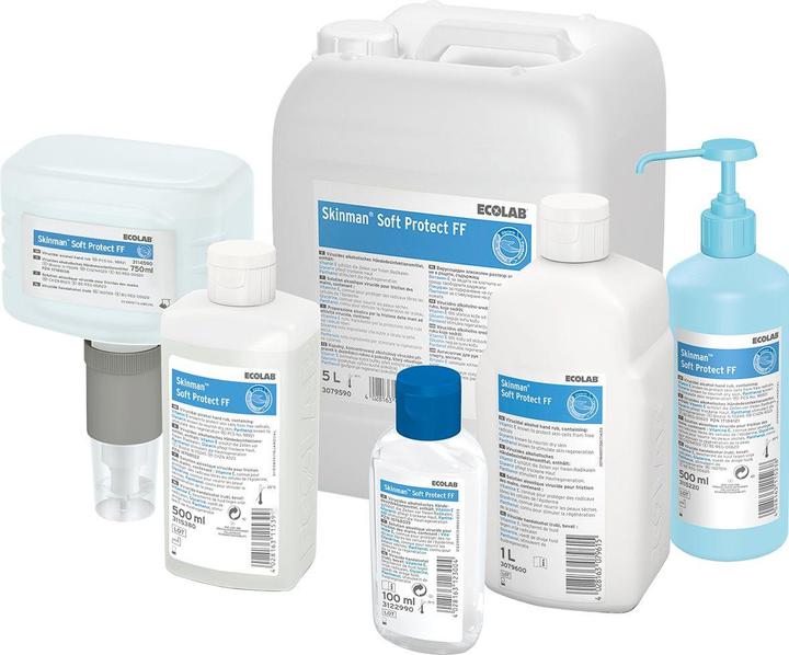 Image du produit Ecolab SOFT PROTECT FF désinfection des mains virucide alcool sans colorant et sans parfum liq (100 ml)