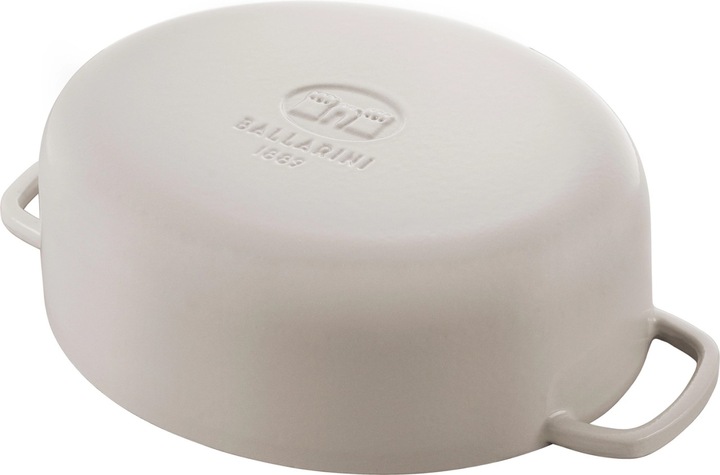 Produktbild Ballarini Cocotte BELLAMONTE 37 cm oval 9,5 Liter Bräter aus Gusseisen weiss (37 cm, Bräter + Schmortopf, Gusseisen)