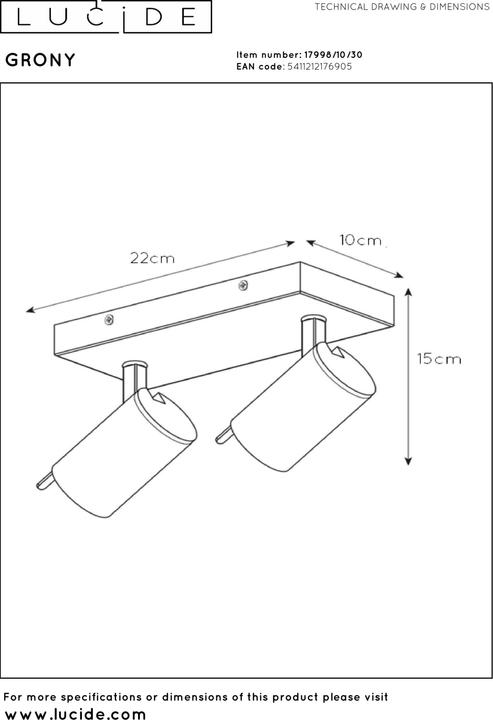 Immagine prodotto Lucide Grony (700 lm, GU10)