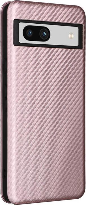Produktbild Cover-Discount Google Pixel 7a - Carbon Look Flip Case rosa (Google Pixel 7a)