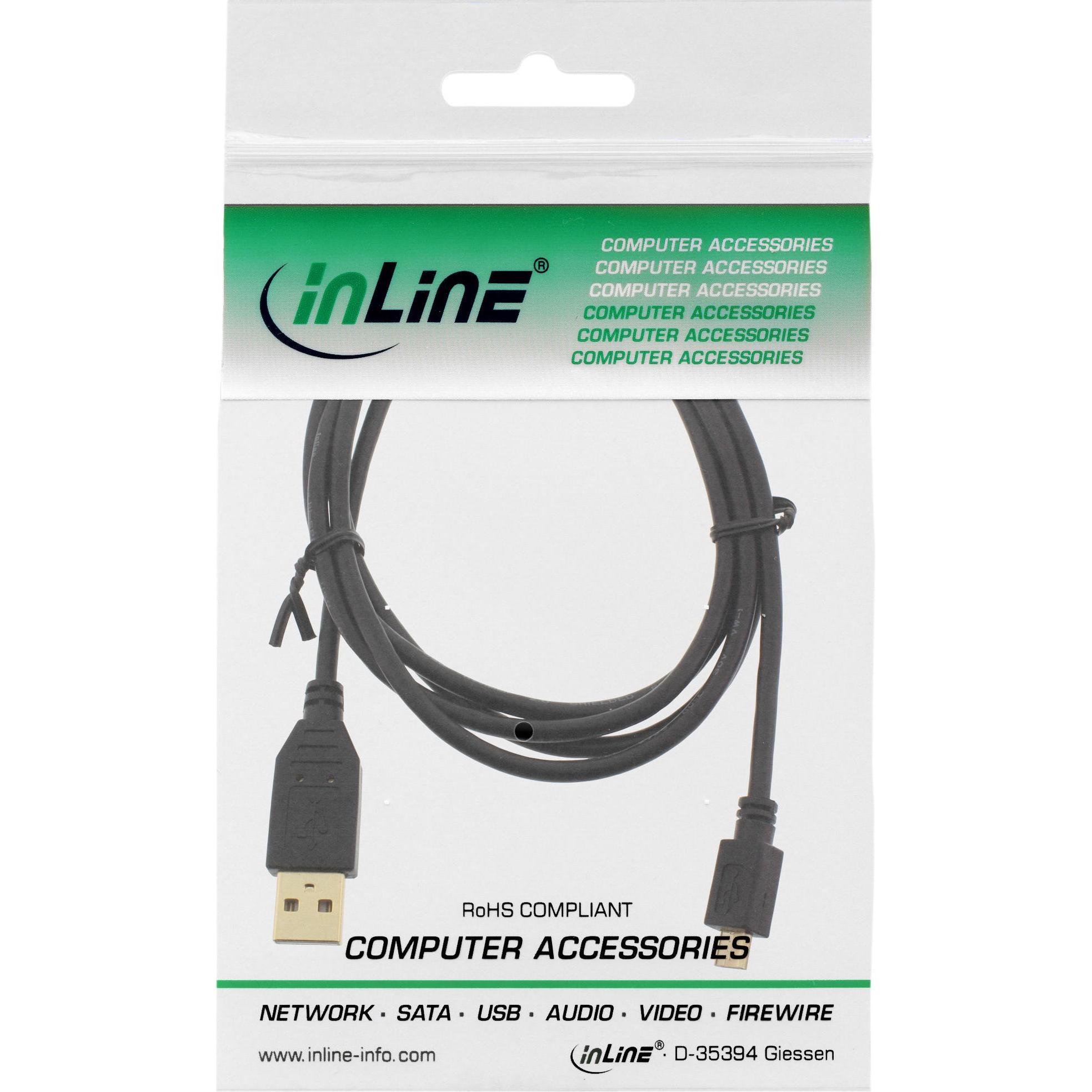 Thumbnail - InLine USB A – Micro USB B (0.50 m, USB 2.0), USB Kabel