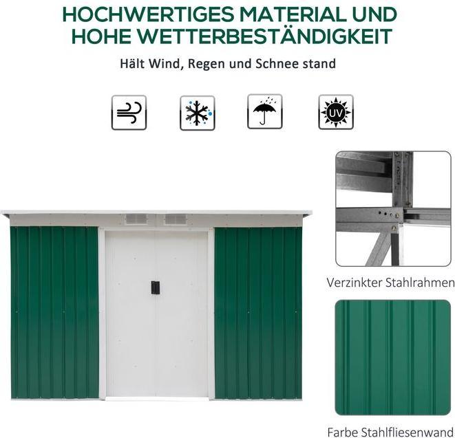 Produktbild Outsunny Geräteschuppen mit Schiebetür