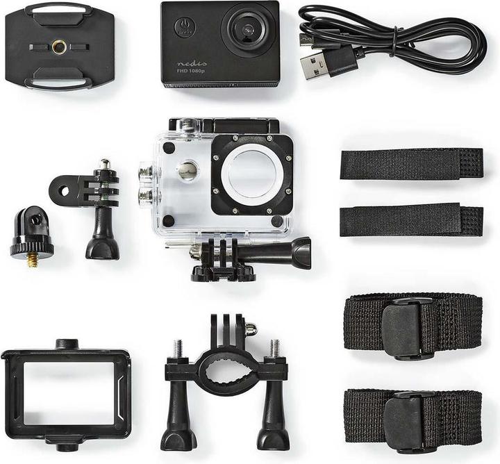 Image du produit Nedis Action Cam| 1080pa30fps| 12 MPixel| Etanche à 30.0 m| 90 min| Incl - 12 MP