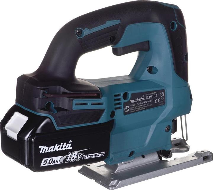 Actual product image Makita DJV 184 RTJ Battery Pendulum Jigsaw 18 V Brushless + 2x Battery 5,0 Ah + Charger + Makpac