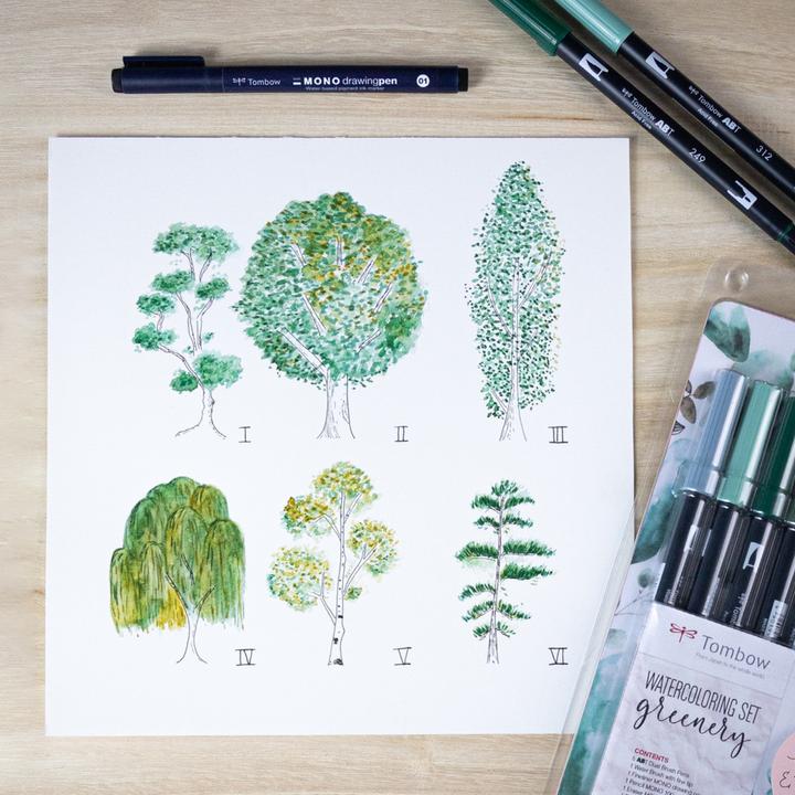 Actual product image Tombow watercolour set (Green, 5 x)