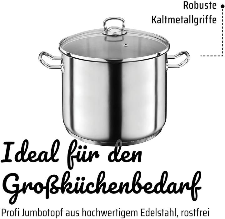 Produktbild GSW Jumbotopf PROFI 28 cm - 15 Liter INDUKTION (28 cm, Kochtopf, Edelstahl)
