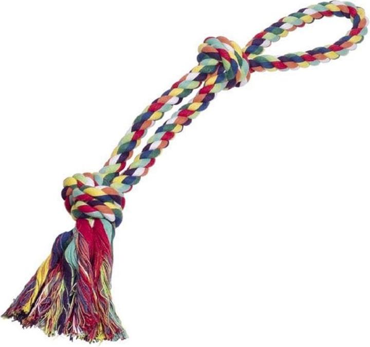 Immagine prodotto Nobby Corda annodata giocattolo per cani, doppia, multicolore (Gioco da masticare per cani)