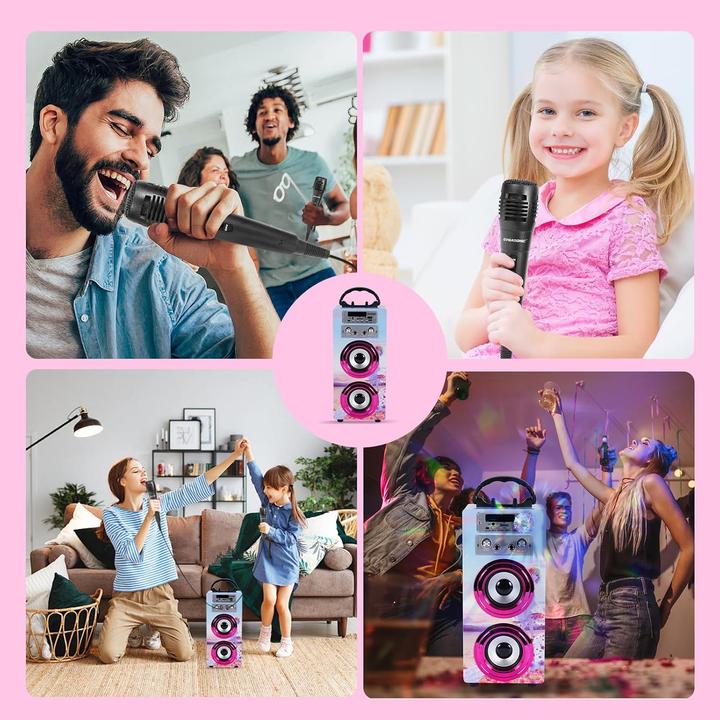 Immagine prodotto Dynasonic Tragbare Karaoke-Maschine mit 2 Mikrofonen