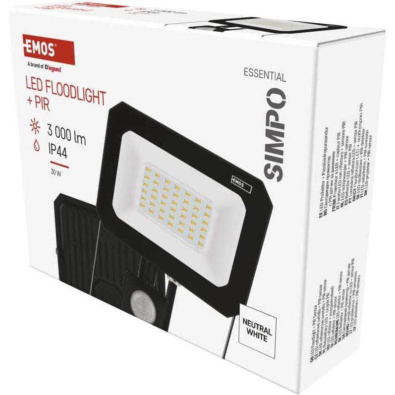Thumbnail - Emos, Wandleuchte + Deckenleuchte, LED reflektor SIMPO mit Bewegungssensor, 30 W, neutralweiss (3000 lm)