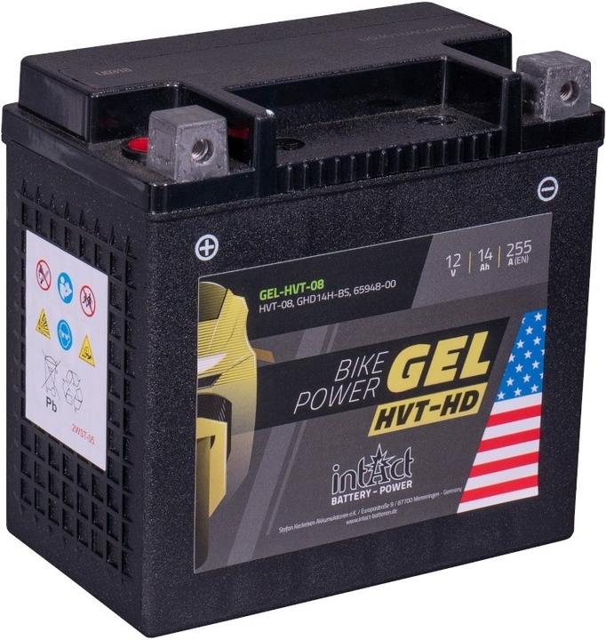 Intact GEL-HVT-08 Bike-Power Gel HVT-HD 14Ah Motorcycle Battery GHD14H-BS (12 V, 14 Ah, 255 A)