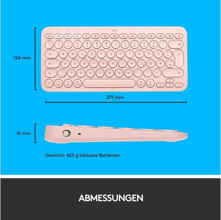 Immagine prodotto Logitech K380 per Mac Tastiera Bluetooth multi-dispositivo - ROSE - CENTRALE (CH) (CH, Senza fili)