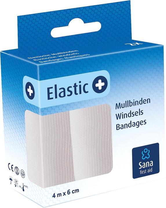 Produktbild NoName Sana First Aid Elastische Mullbinden 400x6cm 2st (4 m)
