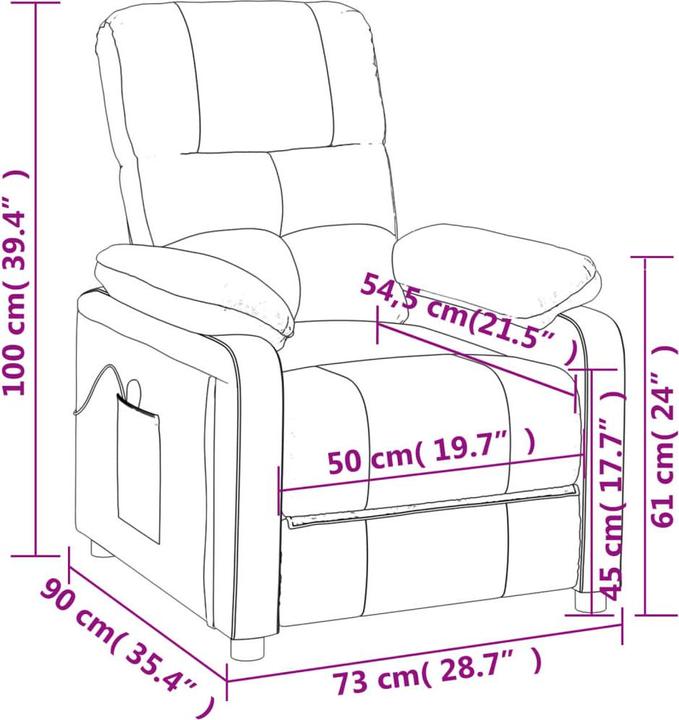 Immagine prodotto VidaXL Poltrona massaggio Poltrona TV Poltrona relax Poltrona reclinabile Tessuto grigio scuro