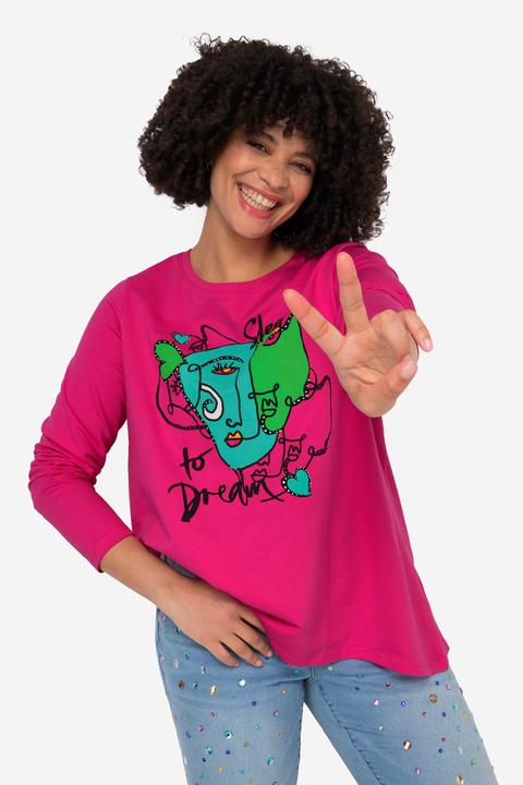 Produktbild Angel of Style T-Shirt, Gesichts-Motiv, Rundhals, Langarm (46)