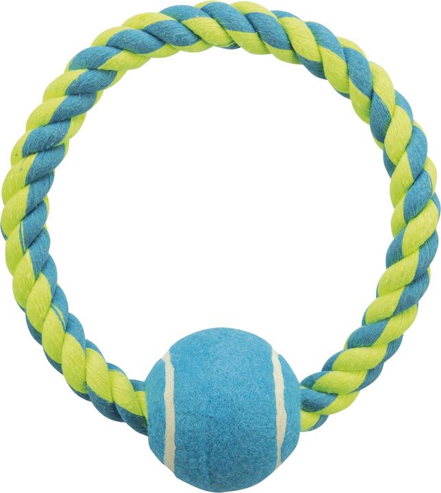 Produktbild Trixie Tauring mit Tennisball D=6cm/D=18cm (Wurfspielzeug Hund)