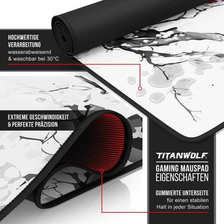 Actual product image Titanwolf Gaming Mouse Pad, XXXL Speed Mouse Mat 1200 x 600 mm, Speed & Precision, Japan Ink Painting (XXL)