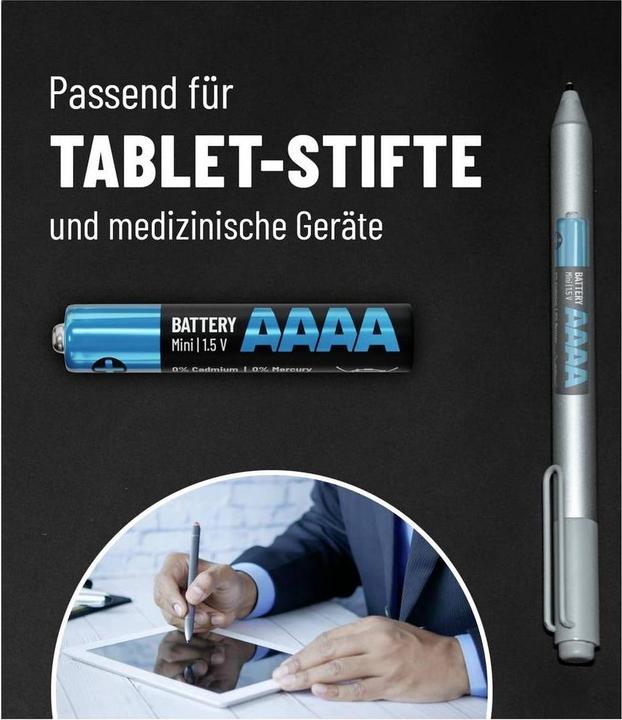 Actual product image Absina Mini (AAAA) battery Mini (AAAA) alkaline manganese 1.5 V 500 16 pcs. (16 pcs., AAAA, 500 mAh)