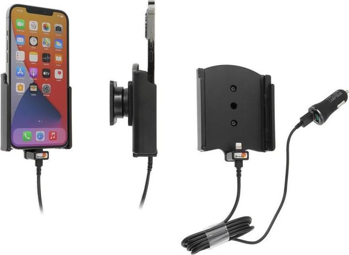Actual product image Brodit Holder active Apple iPhone 12 Pro Max with USB cable