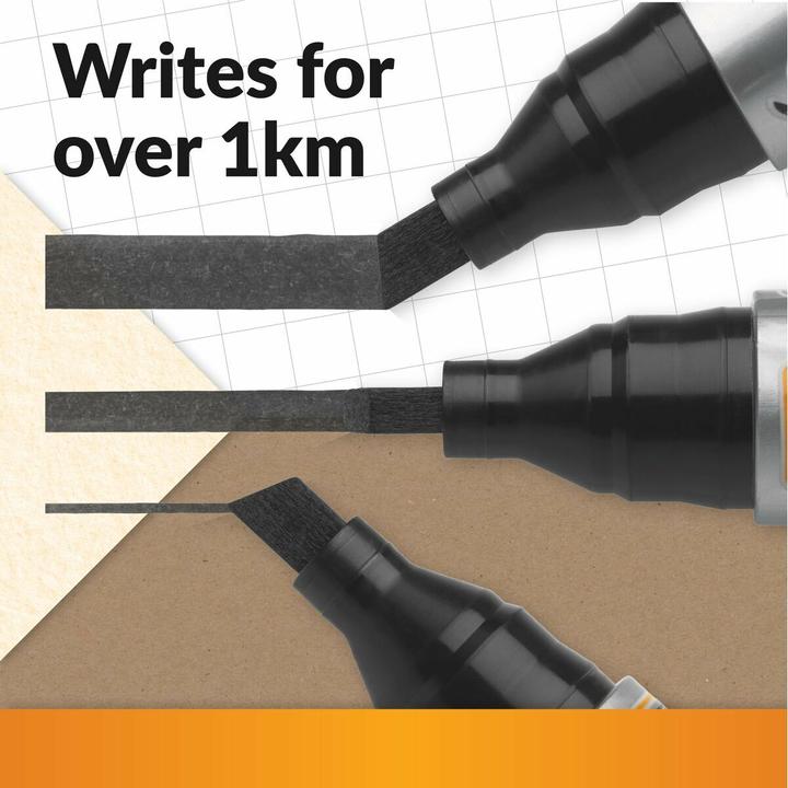 Immagine prodotto Bic Marcatura 2300, nero, punta a scalpello, nero, grigio, 3,1 mm, 5,3 mm, truciolato, vetro, metallo (12 x)