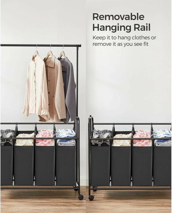 Produktbild Songmics Wäschekorb 50 l, Schwarz (50 l)