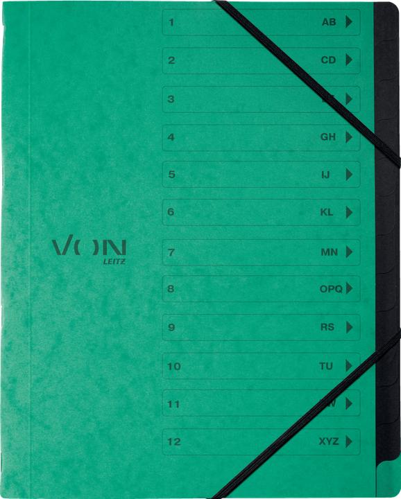 Image du produit von Classeur à 12 compartiments, vert (A4, 1x)