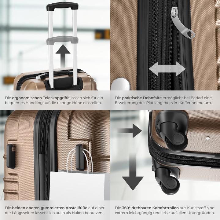 Actual product image tectake Suitcase set 4-piece lightweight hard shell (106 l)
