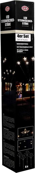 Actual product image Mojawo Set of 4 LED Garden Light Sticks with 24 Stars Battery Operated