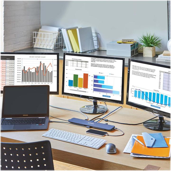 Produktbild Eaton USB-C Dock Triple Display 4K HDMI & DP VGA USB 3.2 Gen 1 USB-A/C Hub GbE 100W PD Cha (USB-C, 4 Ports)