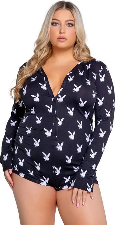 Produktbild Playboy Lingerie Slumber Bunny Onesie Rosa (M, L)