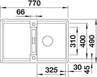 Actual product image Blanco ADIRA 45 S-F | SILGRANIT cafe | installation type: flush-mounted | reversible | with remote drain (77 cm, 49 cm)