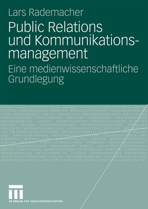 Produktbild Public Relations und Kommunikationsmanagement (Deutsch, Lars Rademacher, 2008)