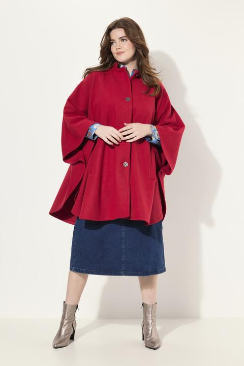 Actual product image Ulla Popken Cape-Style Button Close Poncho (50, 52, 54, 56)