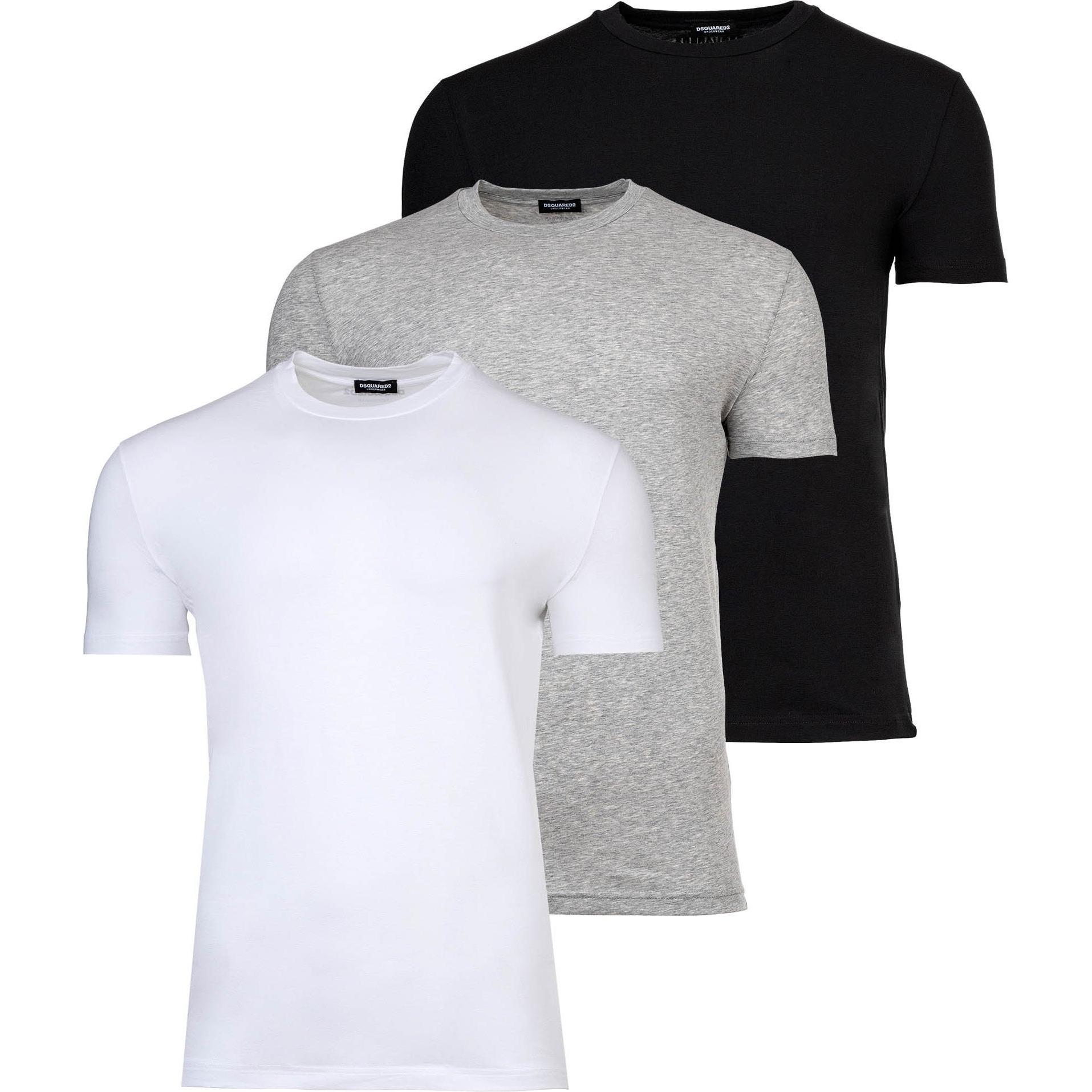 Dsquared2, Herren, Shirt, T-Shirt Casual Bequem sitzend 3-PACK T-SHIRT, Mehrfarbig, (S)