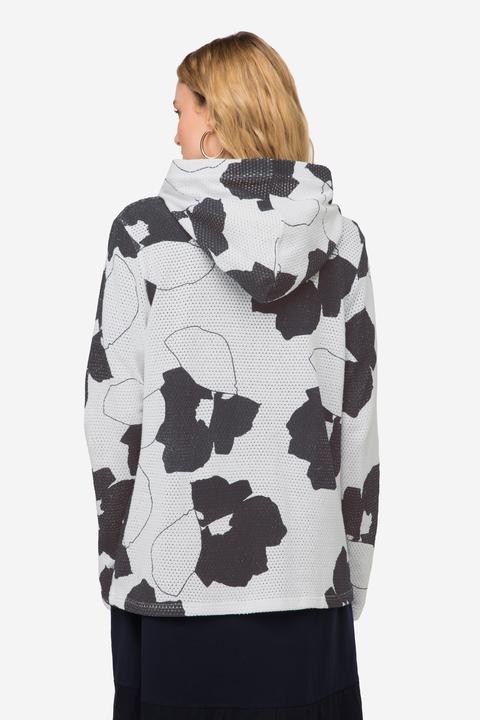 Actual product image Laurasøn Hoodie, Blätter Print, Netz-Kapuze, Langarm (S)