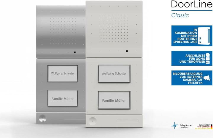 Actual product image Doorline Klassisches Zilveren Deurintercomsystem mit Türöffner, Anschluss für Haustelefon und Mobiltelefon