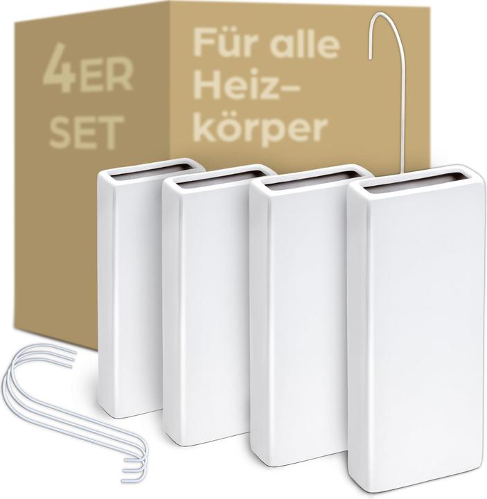 Praknu 4er-Set Keramik-Luftbefeuchter für Heizkörper (18 m²)