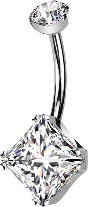 Actual product image Star Piercing Banana inner thread silver round crystal silver set and square crystal silver set (Titanium, without brass)
