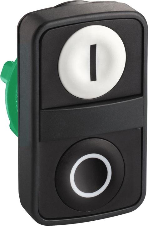Produktbild Schneider Electric Doppeldrucktaster weiss flach/schwarz ZB5AA7121