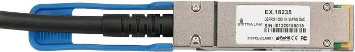 Produktbild Extralink QSFP28 DAC CABLE 30AWG PASSIVE network transceiver module Fiber optic