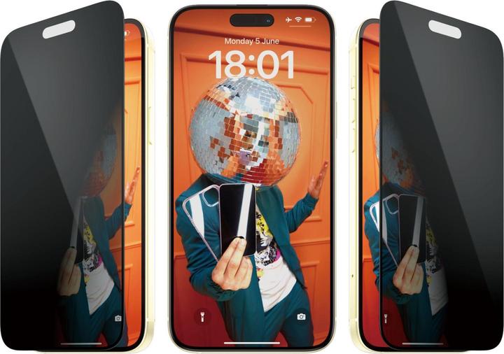 PanzerGlass Privacy Screen Protector Ultra-Wide Fit (1 Stück, Apple iPhone 15 Plus)